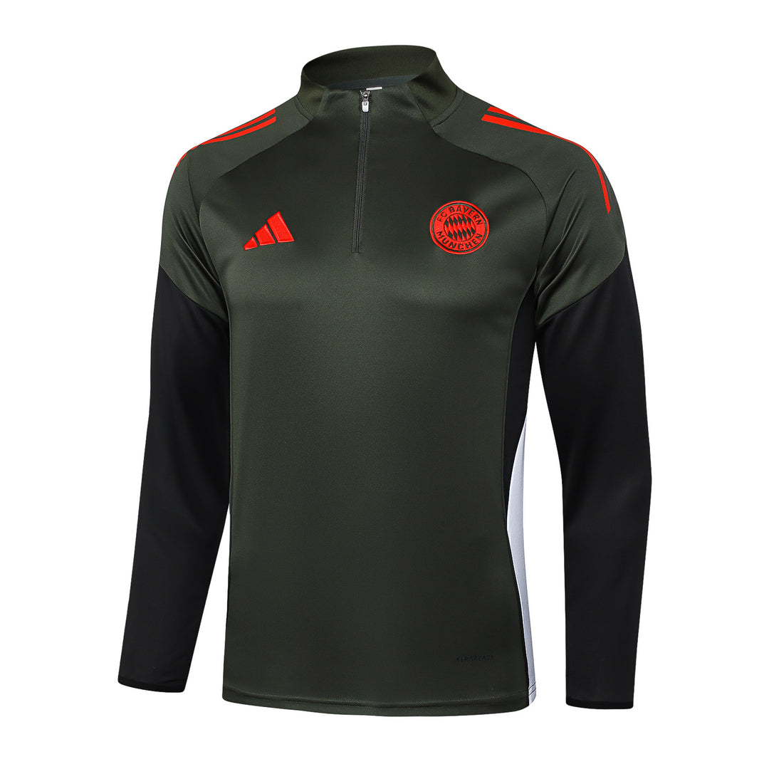 Blusão Bayern de Munich 2025/26 - Verde Militar/Vermelho