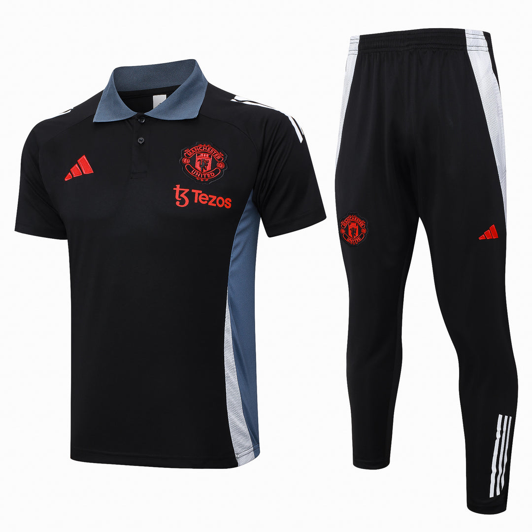 Kit Polo Manchester United 24/25 - Preto