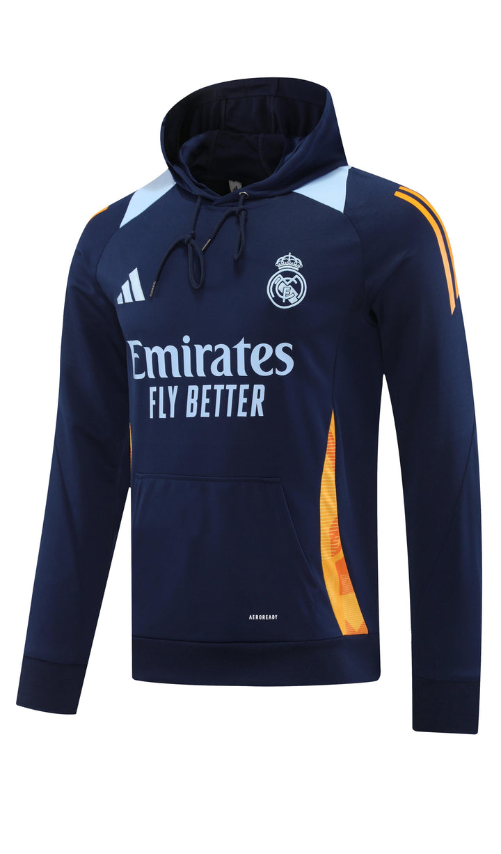 Blusão Real Madrid 2024/25 Azul Marinho - Capuz
