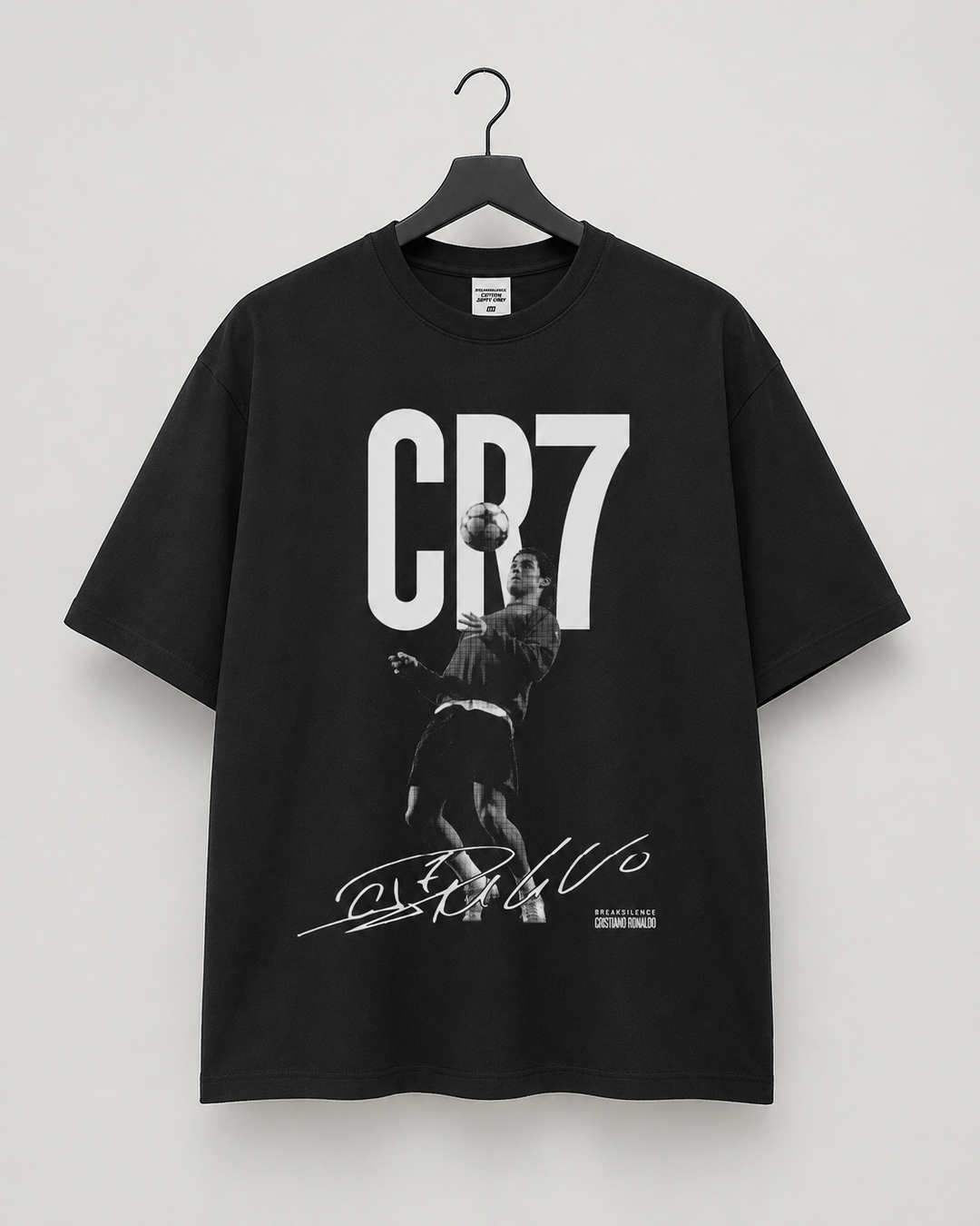 Camiseta CR7 Vintage Masculina - Preto Lavado