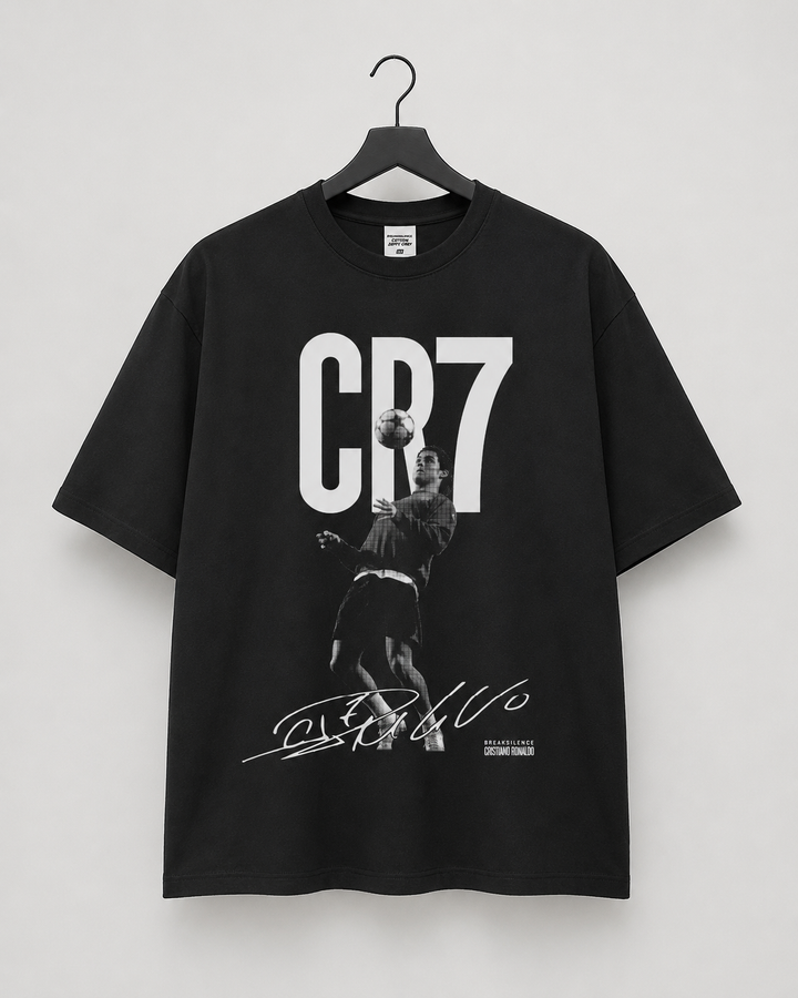Camiseta CR7 Vintage Masculina - Preto Lavado