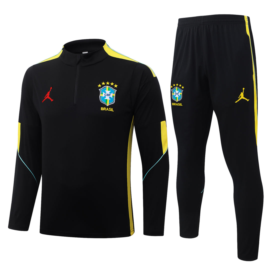 Conjunto Treino Brasil 26/27 - Preto/Amarelo/Vermelho
