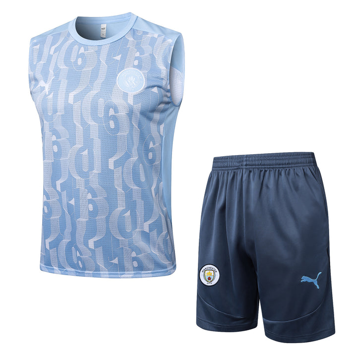 Kit Regata Manchester City 24/25 - Azul Bebê/Azul Petróleo