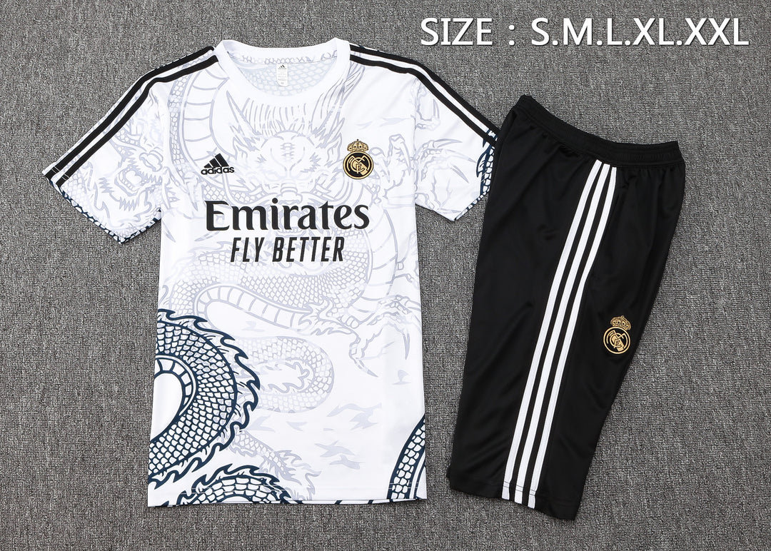 Kit Treino Real Madrid Dragon 23/24 - Branco