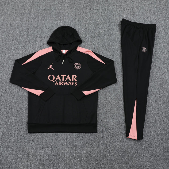 Conjunto PSG 2024/25 Preto/Rosa - Capuz