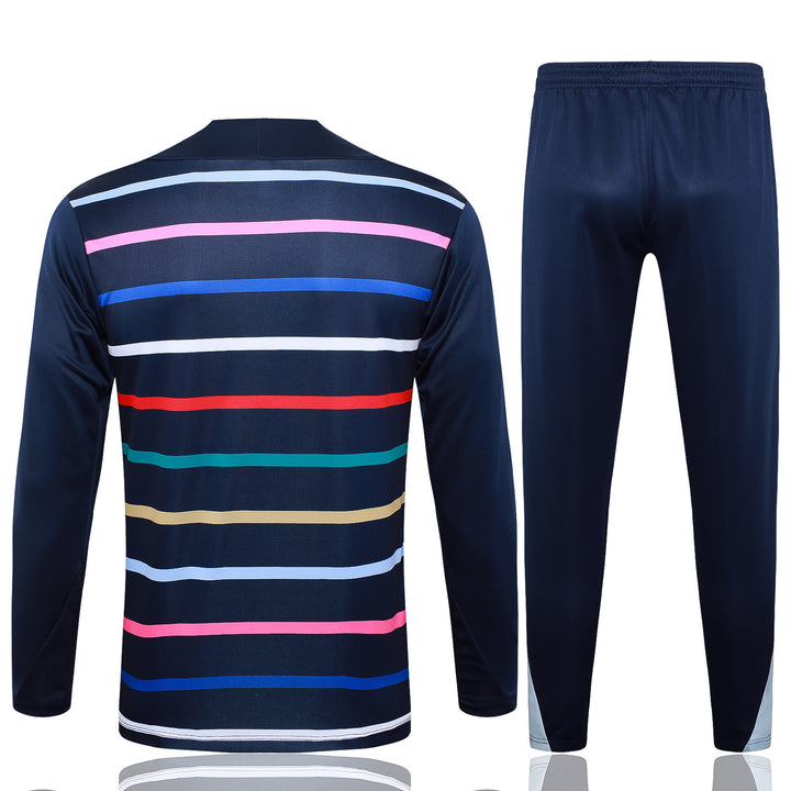 Conjunto Treino França 24/25 Listrado Colorido/Azul Marinho – Belt Sports
