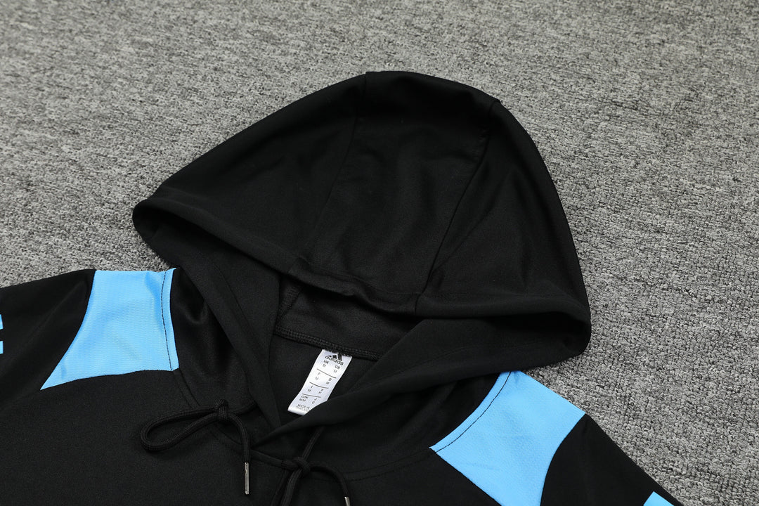 Conjunto Argentina 2024/25 Preto/Azul Claro - Capuz