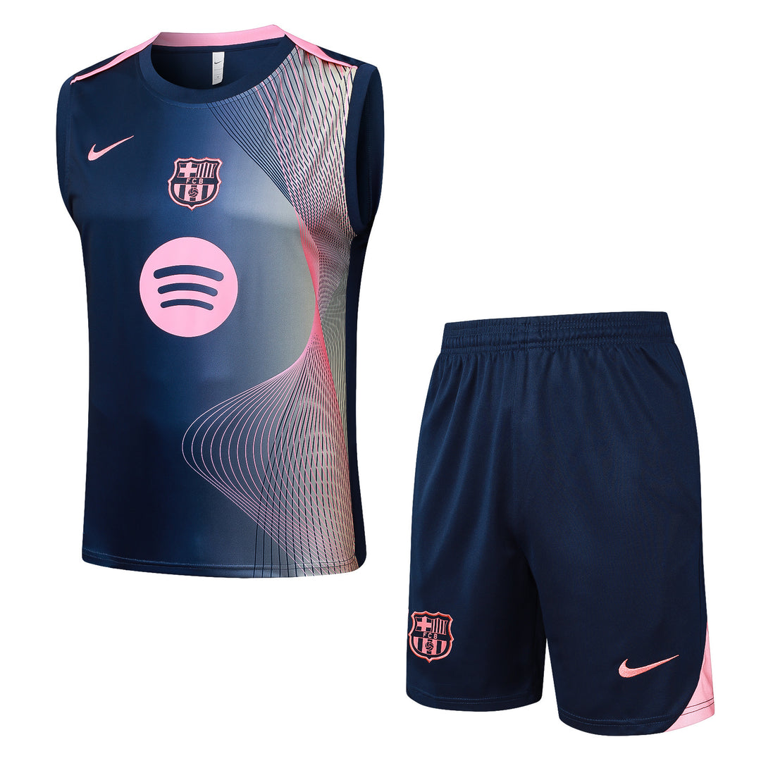 Kit Regata Barcelona 25/26 - Azul Marinho/Rosa Chiclete