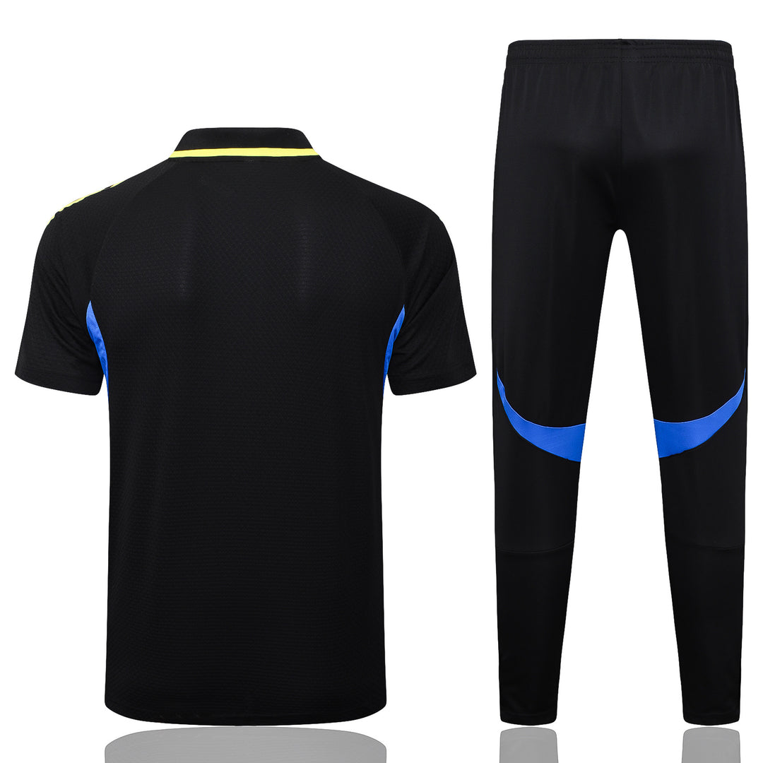 Kit Polo Manchester United 25/26 - Preto/Amarelo
