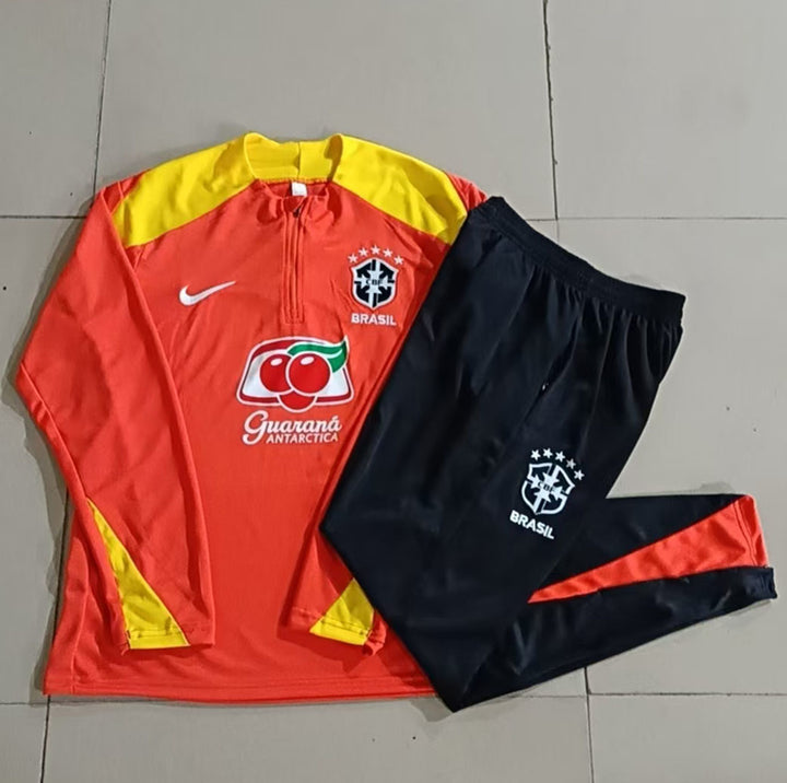 Conjunto Treino Brasil 25/26 - Laranja/Amarelo/Preto