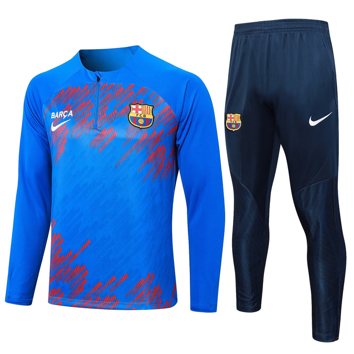 Conjunto Treino Barcelona 23/24 - Azul Claro/Vermelho