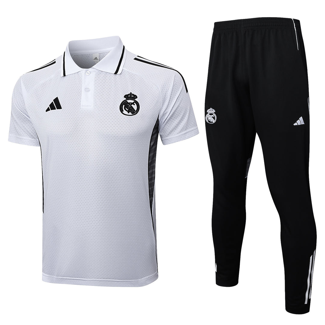 Kit Polo Real Madrid 25/26 - Branco/Preto