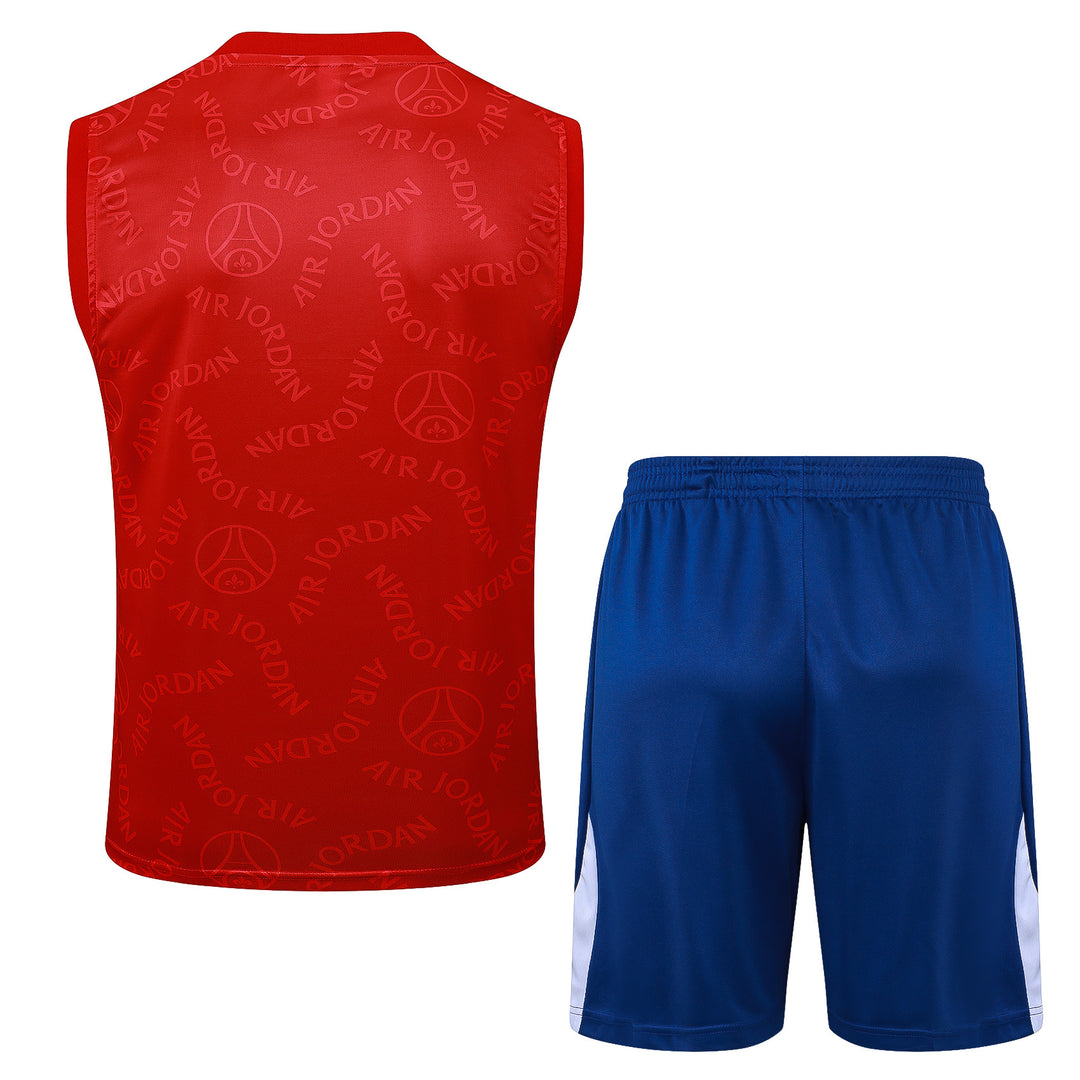Kit Regata PSG 24/25 - Vermelho Escarlate/Azul Royal
