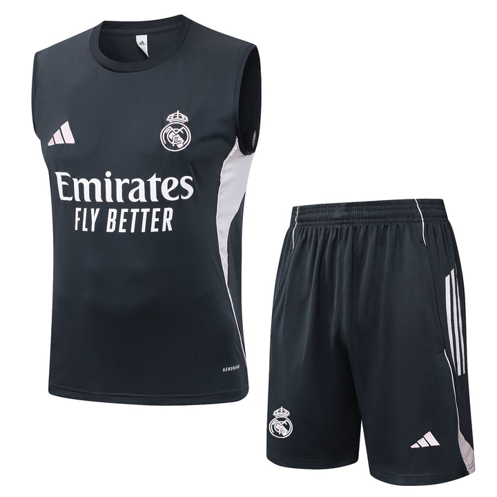 Kit Regata Real Madrid 25/26 - Grafite Escuro/Off White