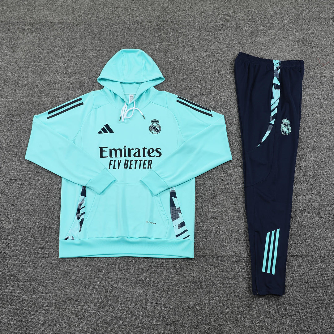 Conjunto Real Madrid 2024/25 Azul Turquesa - Capuz