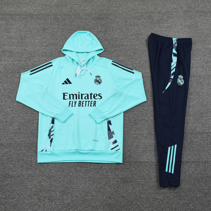 Conjunto Real Madrid 2024/25 Azul Turquesa - Capuz