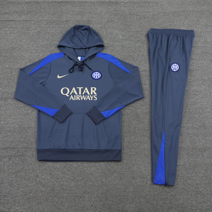 Conjunto Inter de Milão 2024/25 Cinza Azulado - Capuz