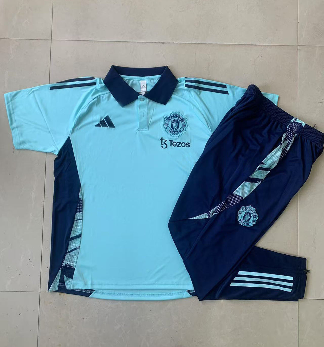Kit Polo Manchester United 24/25 - Verde Água
