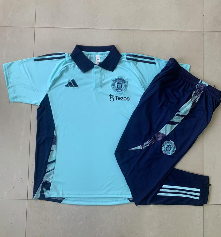 Kit Polo Manchester United 24/25 - Verde Água