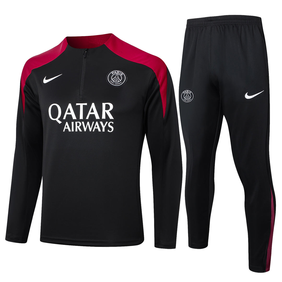 Conjunto Treino PSG 24/25 - Preto/Marsala