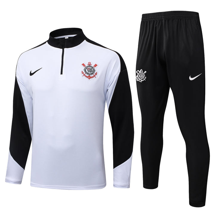 Conjunto Treino Corinthians 2025/26 - Preto/Branco