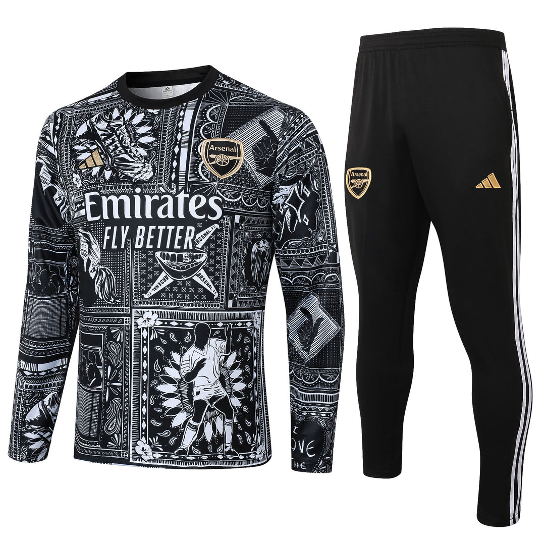 Conjunto Treino Arsenal 23/24 - Mosaico Preto/Branco