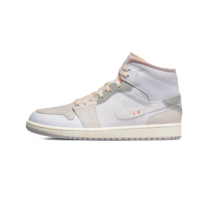 Jordan 1 Mid Craft Inside Out - Branco/Cinza