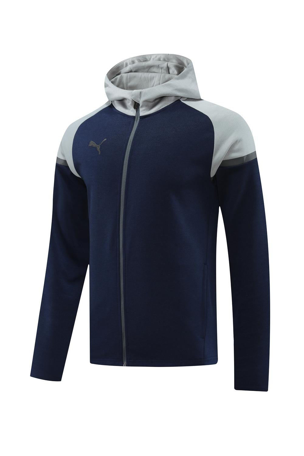 Jaqueta Puma Tech Fleece - Azul Escuro/Cinza