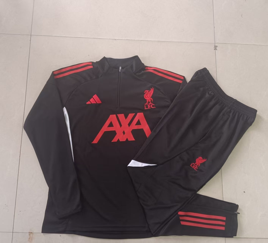 Conjunto Treino Liverpool 25/26 - Preto/Vermelho/Branco