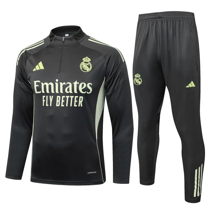 Conjunto Treino Real Madrid 25/26 - Preto/Verde Musgo