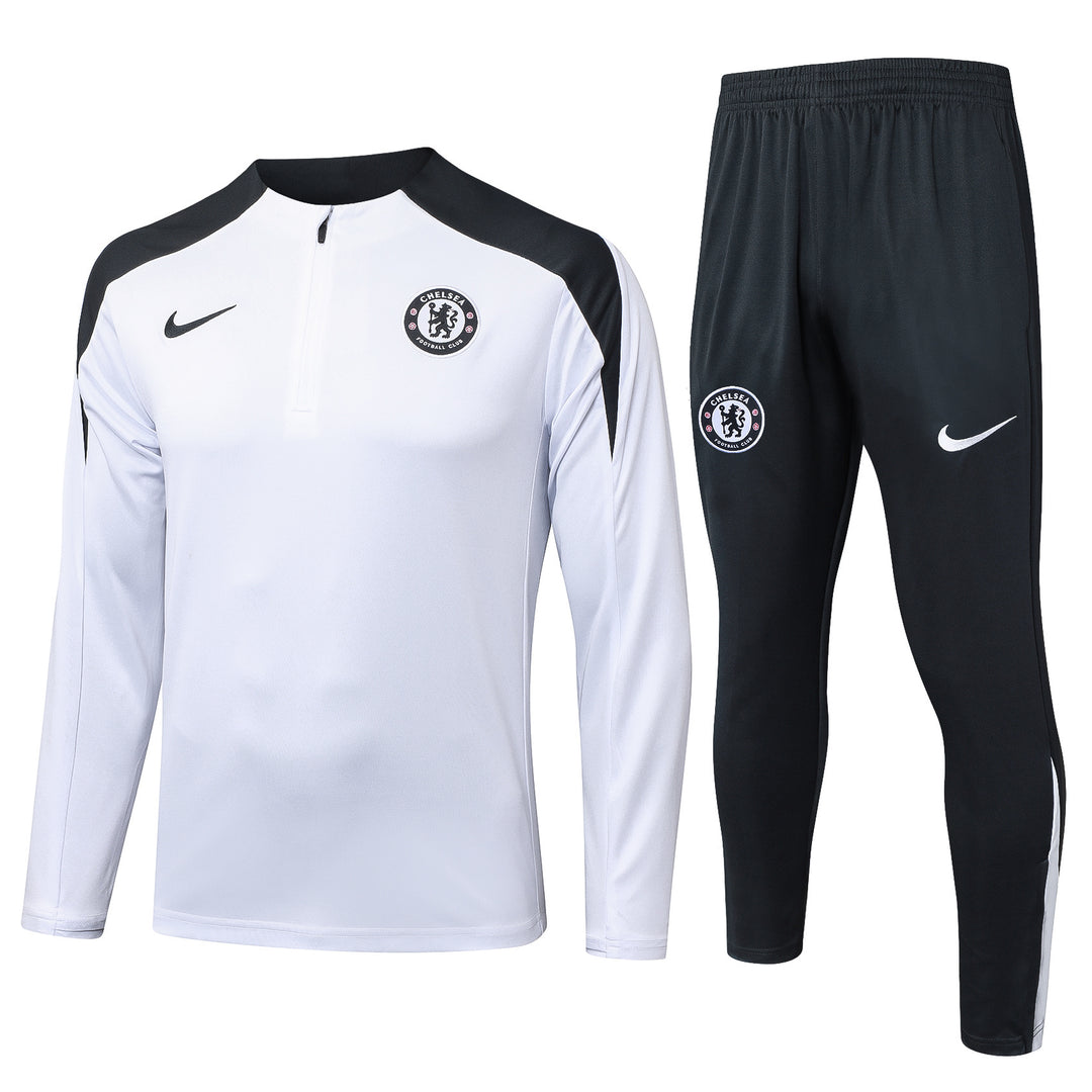 Conjunto Treino Chelsea 25/26 - Branco/Preto