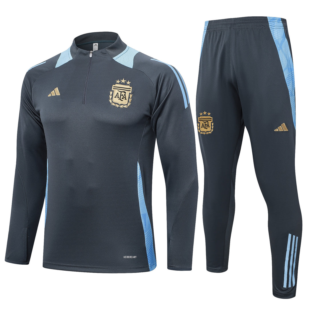 Conjunto Treino Argentina 24/25 - Cinza/Azul Claro