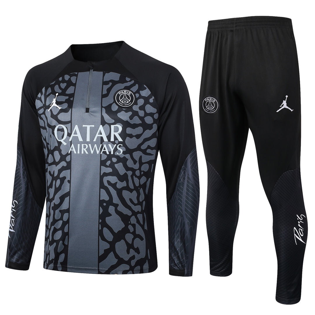 Conjunto Treino PSG 23/24 - Preto/Cinza