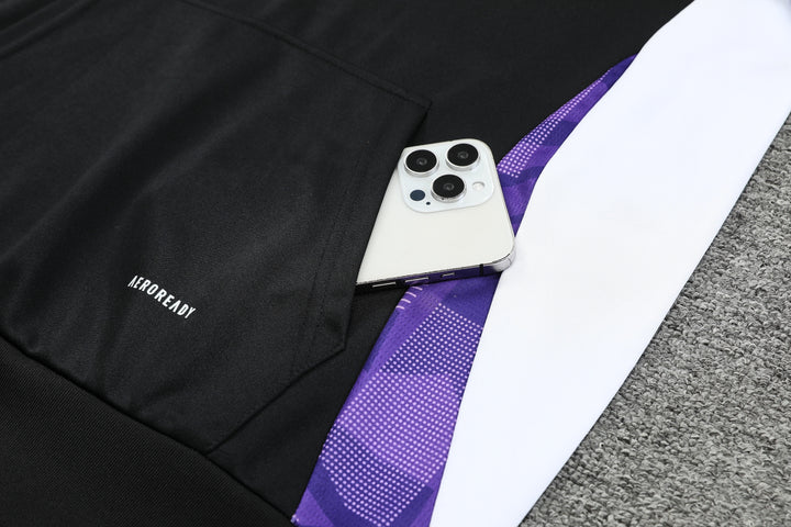 Conjunto Real Madrid 2024/25 Preto/Roxo - Capuz