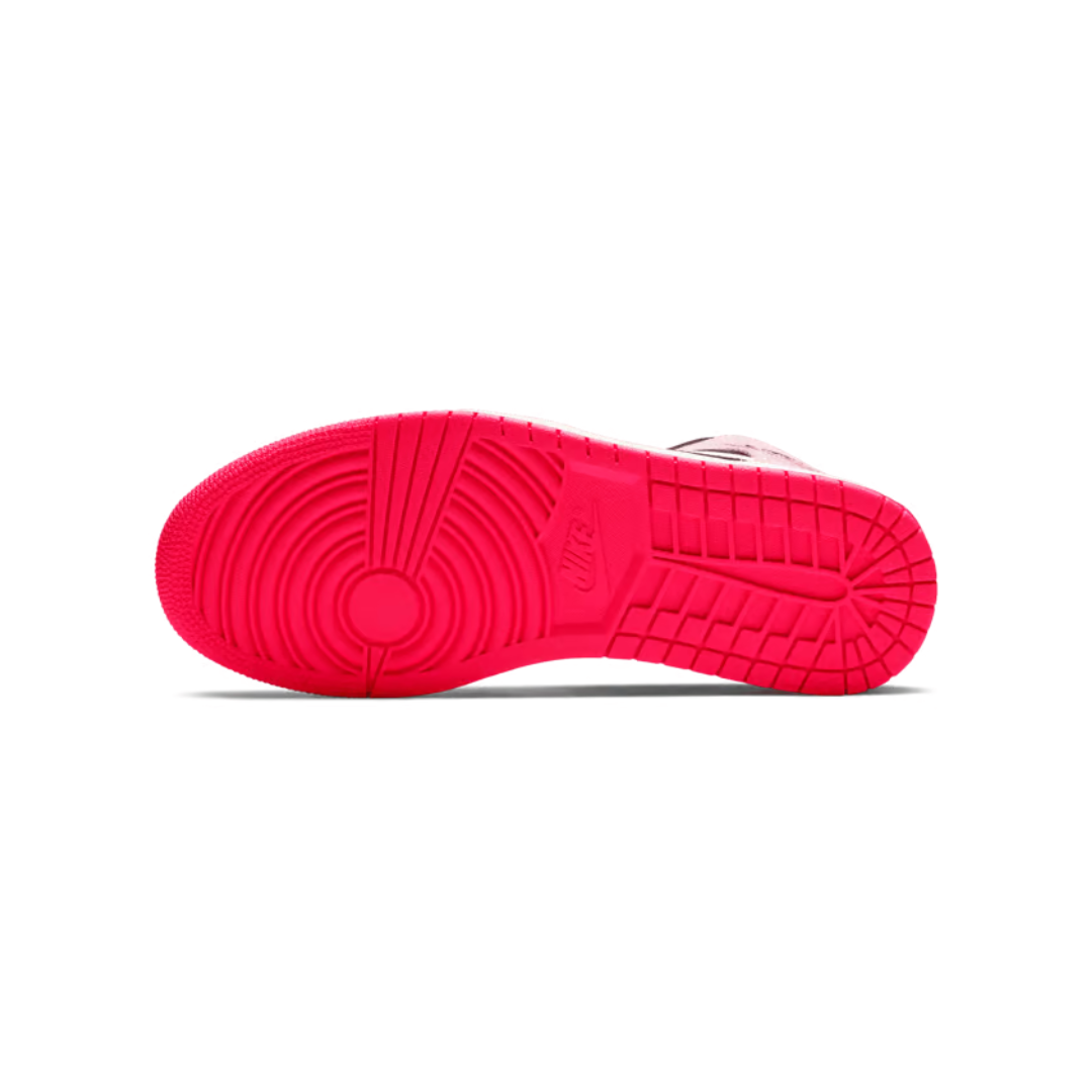 Air Jordan 1 Mid - Branco/Rosa Pastel/Preto/Rosa Neon