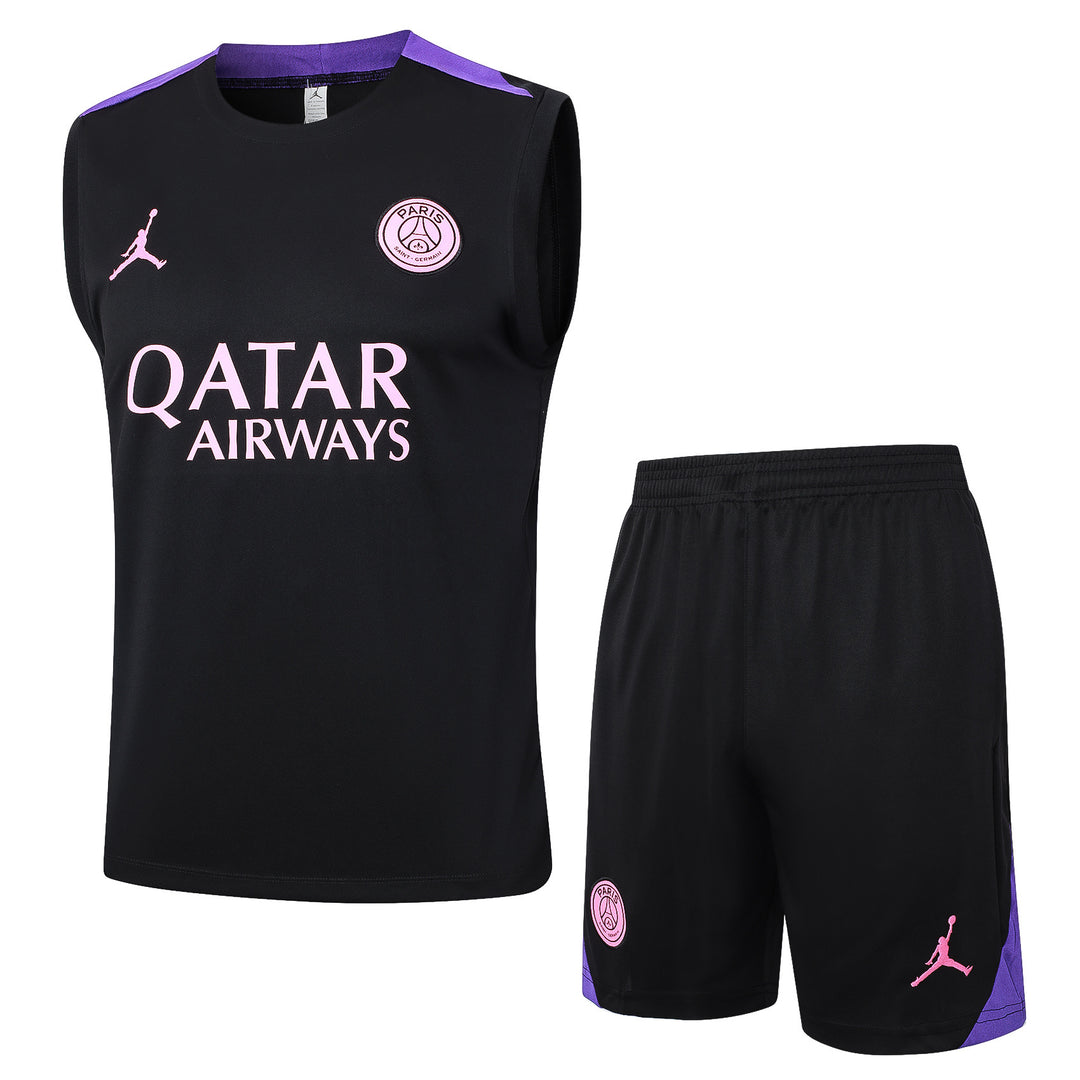 Kit Regata PSG 24/25 - Preto/Roxo/Rosa