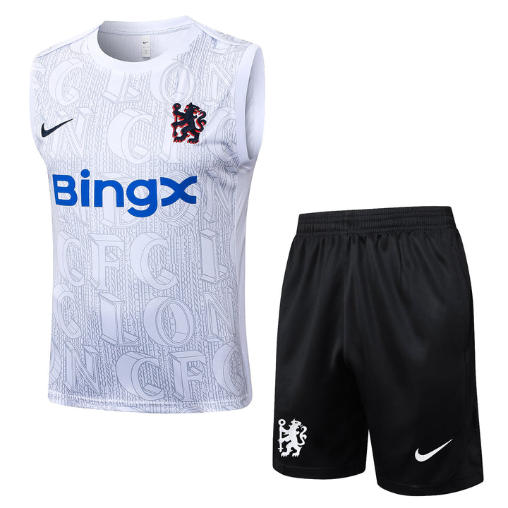 Kit Regata Chelsea 25/26 - Branco/Cinza Claro/Preto