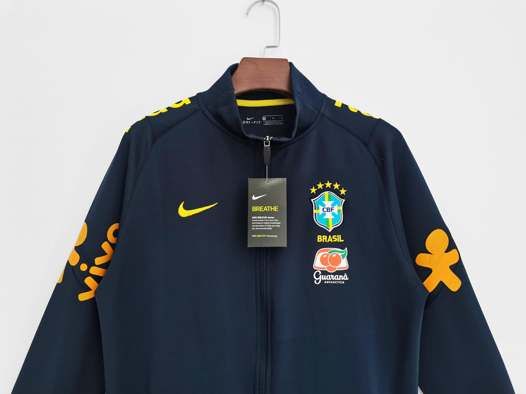 Blusão Treino Retrô Brasil 2022 - Azul Marinho