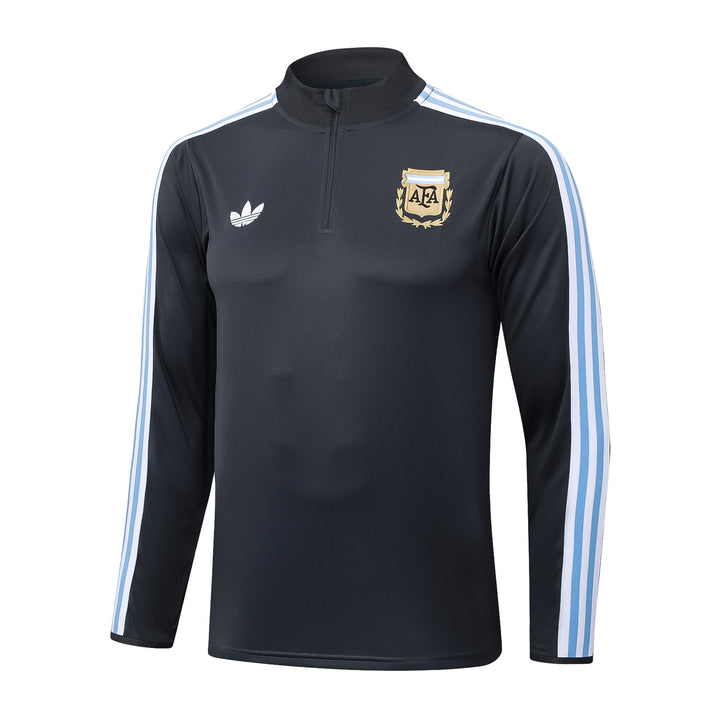 Blusão Argentina 2025/26 - Cinza Escuro/Azul Claro