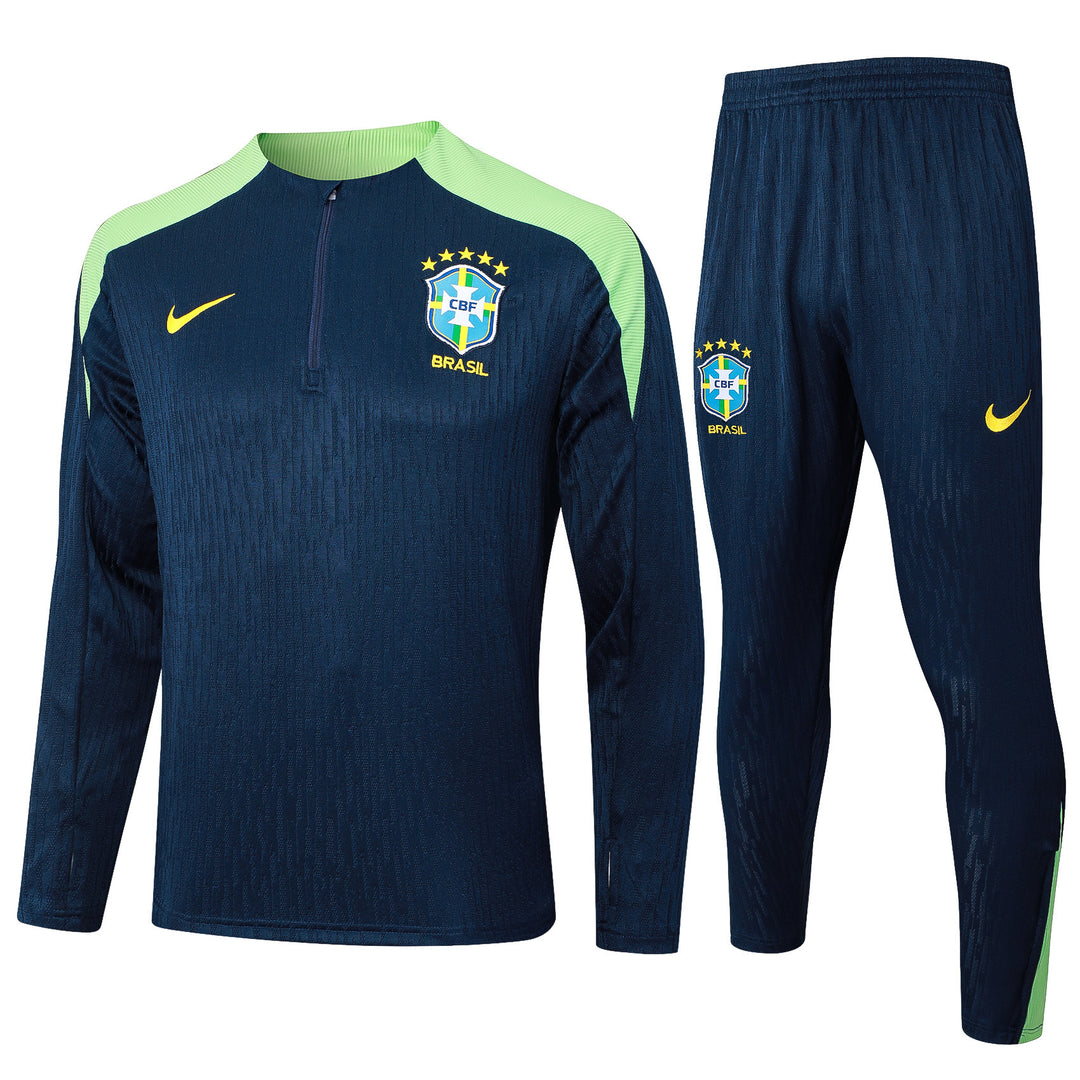 Conjunto Treino Brasil 24/25 - Azul Marinho/Verde Menta