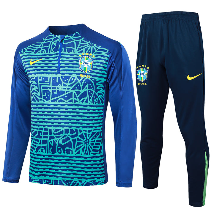 Conjunto Treino Brasil 24/25 - Azul Royal/Verde Água