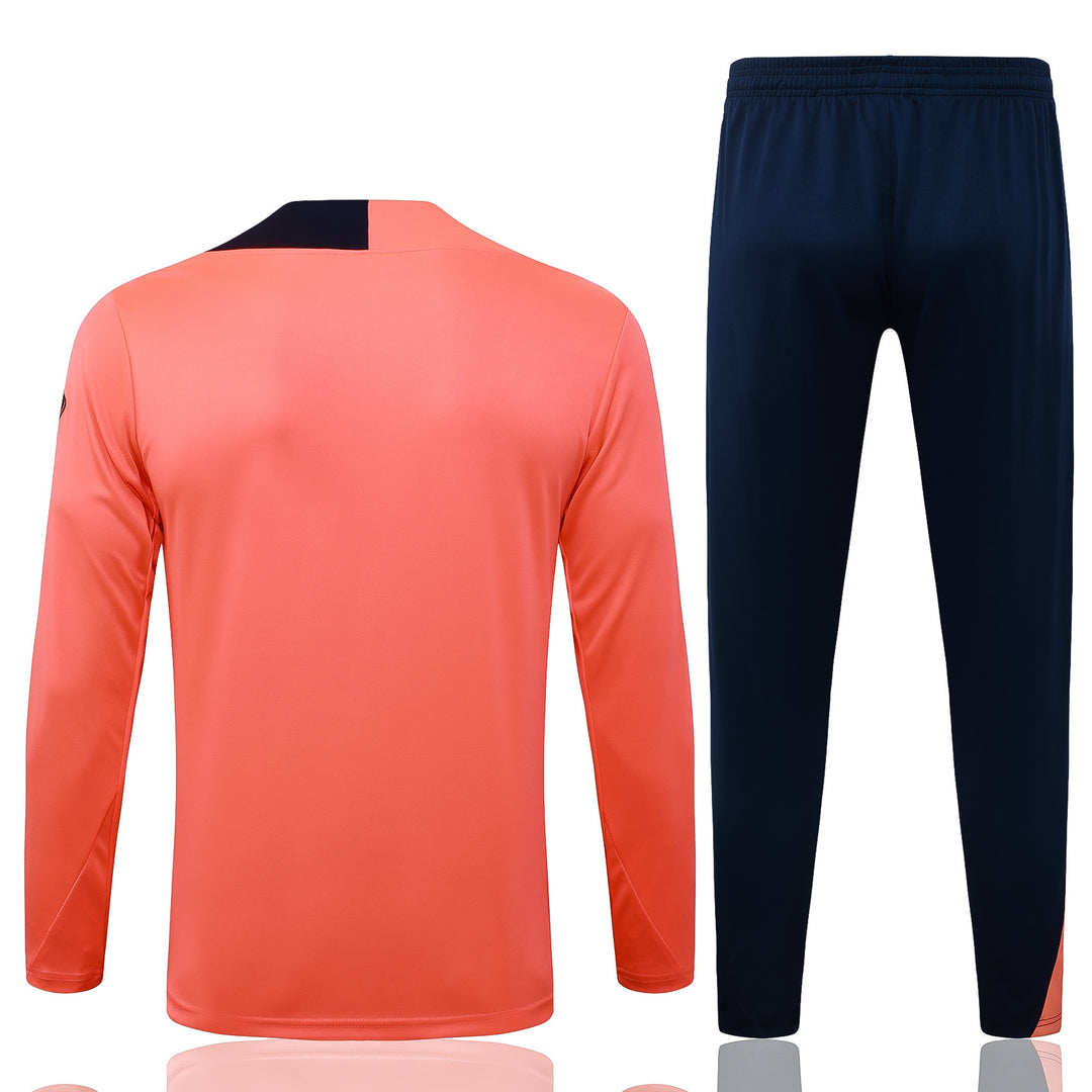 Conjunto Treino Barcelona 25/26 - Salmão/Azul Marinho
