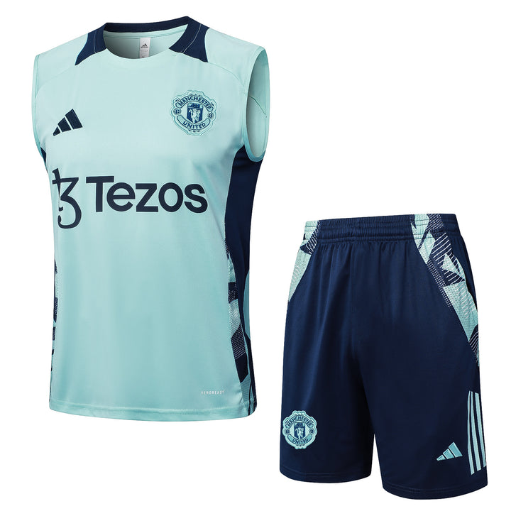 Kit Regata Manchester United 24/25 - Azul Bebê/Azul Marinho