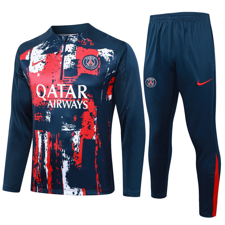 Conjunto Treino PSG 24/25 - Azul Marinho/Vermelho