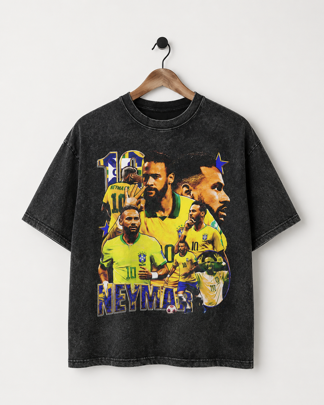 Camiseta Neymar 10 Oversized Retrô Masculina - Creme