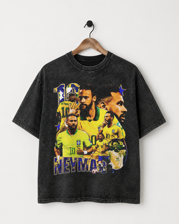 Camiseta Neymar 10 Oversized Retrô Masculina - Creme
