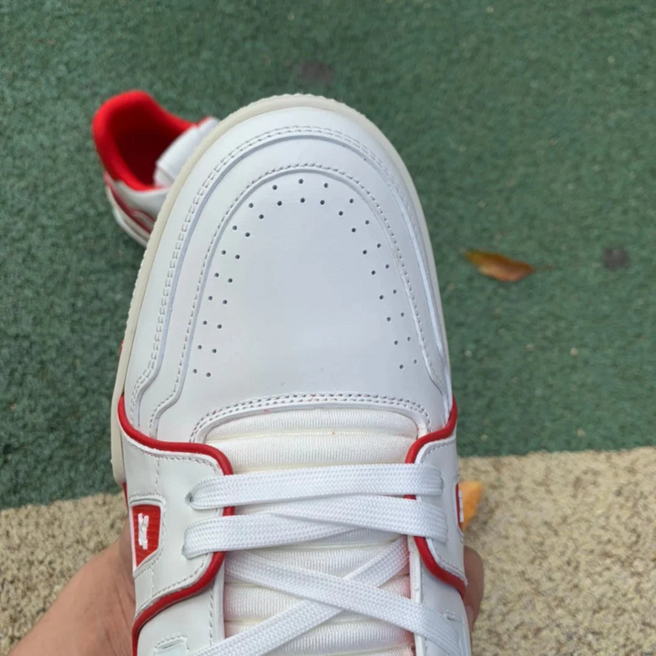 Louis Vuitton Trainer – Bordô/Branco/Vermelho