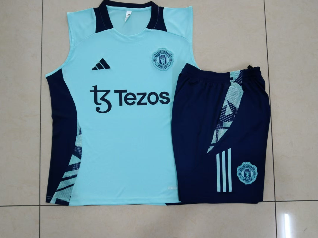 Kit Regata Manchester United 24/25 - Azul Bebê/Azul Marinho