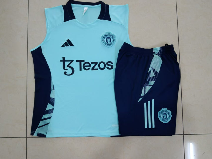 Kit Regata Manchester United 24/25 - Azul Bebê/Azul Marinho