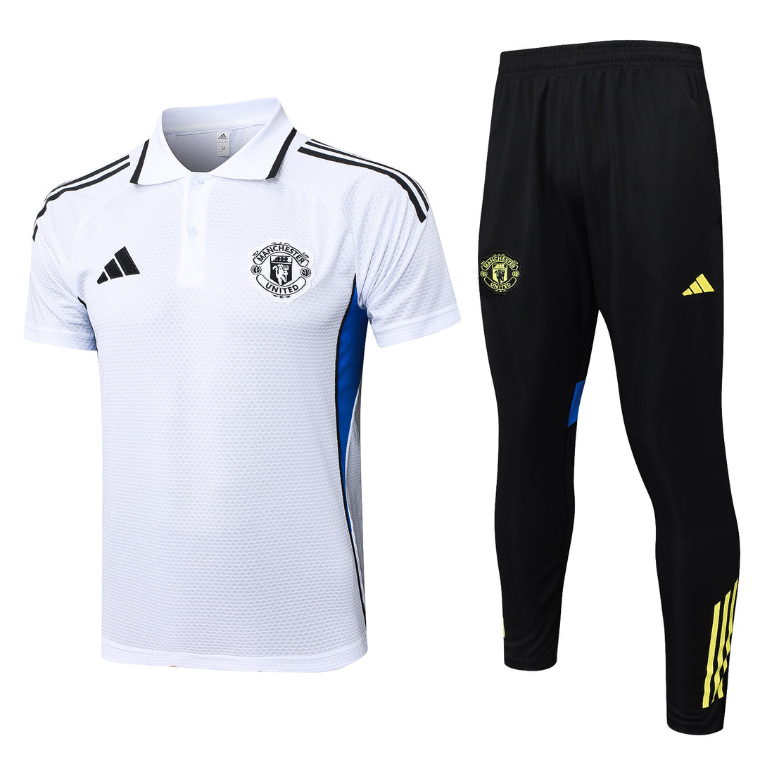 Kit Polo Manchester United 25/26 - Branco/Preto